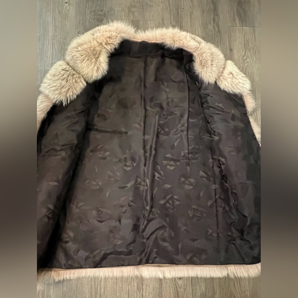 Custom $1K Real Fox Fur Plush Long Vest Gilet Jacket coat beige XL 12/14/16 mink - Picture 9 of 16